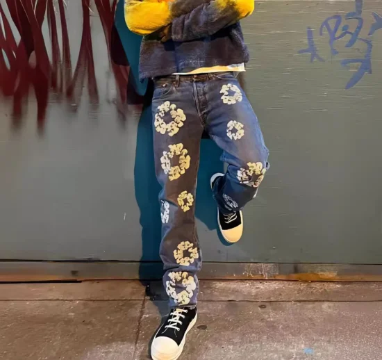 Y2K Flower Printed Jeans