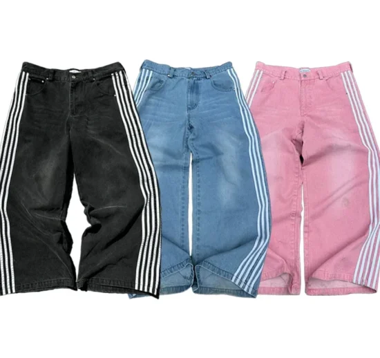 Y2K Striped Baggy Jeans