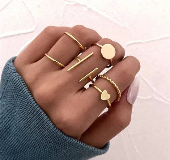 5+ Pcs Flower Ring Sets